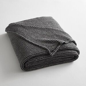 Pottery Barn Gray Waffle Knit Throw